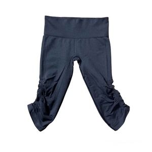 Lululemon In the Flow Crops Seamless Leggings 6 Heathered Deep Coal